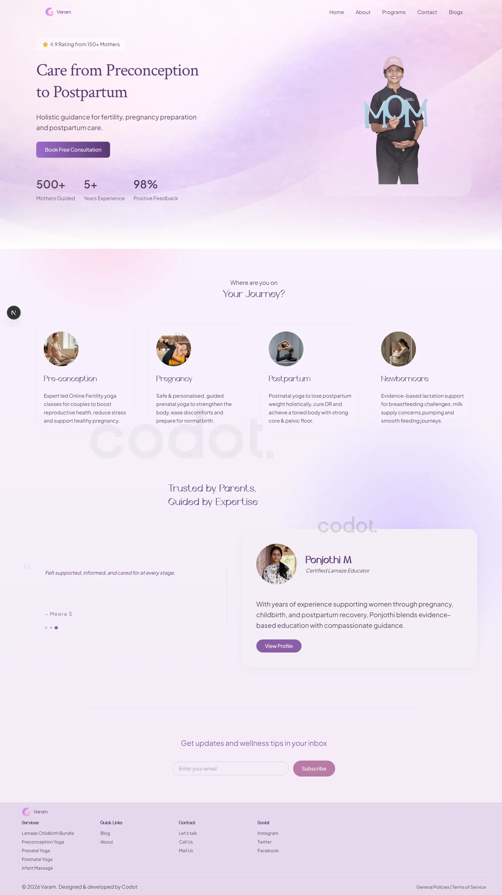 Varam Birth & Beyond (Next.js) in bangalore